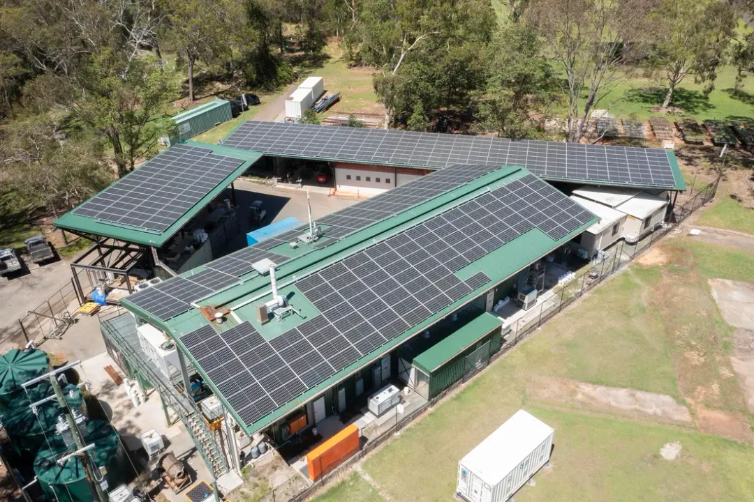 Aerial view of the solar-powered PRiSM facility